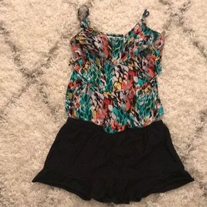 Aqua Green Women's Tankini & swim skirt bottom